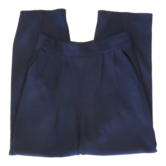St John Sportswear Dark Navy Wool Blend Elastic Waist Pants 8 - Picture 2 of 7